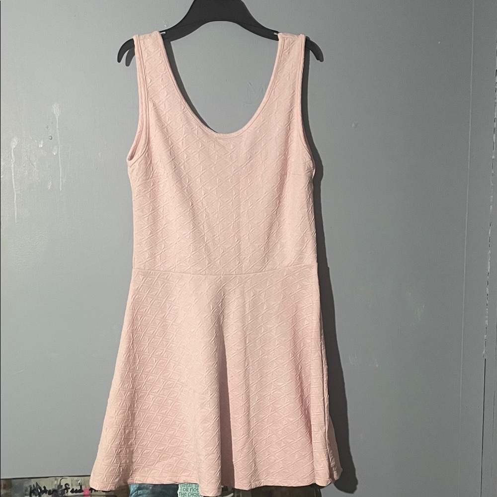 Hot Kiss Light Pink Textured Mini Dress